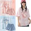 Summer Women's Tie Dye Cartoon Two-Piece Sleepwear Set Women Sports Suit Short-Sleeved T-Shirt Shorts 2-Piece Set