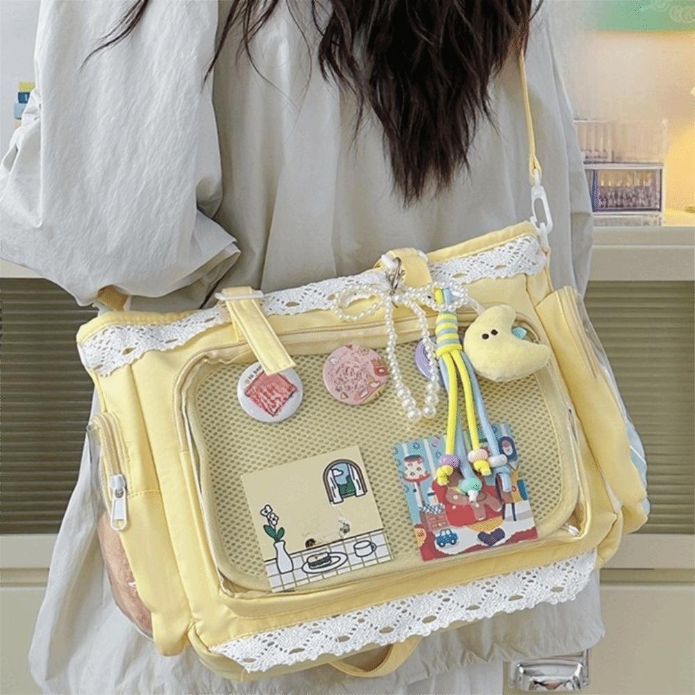 Ballet Style Lolita Transparent Crossbody Bag DIY Anime Shoulder Bag New Lace Itabag Shopping