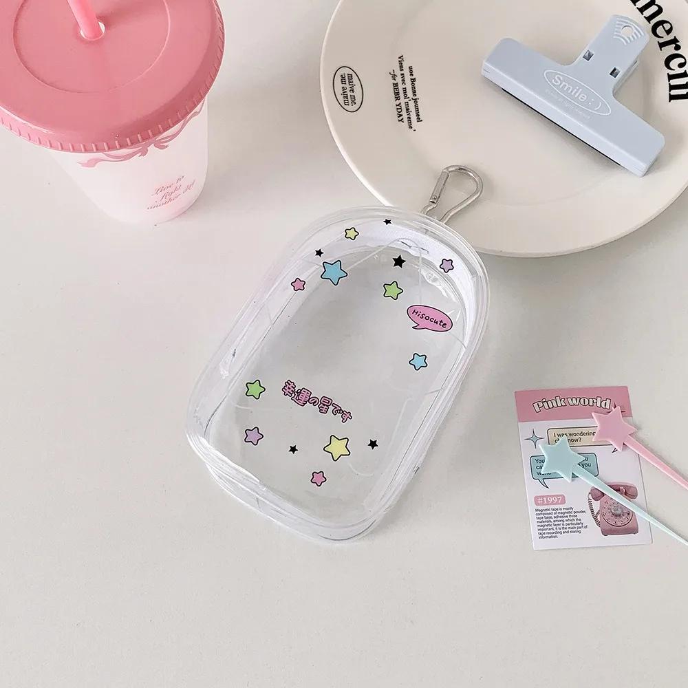 High Quality Cute PVC Data Cable Storage Bag Dustproof Decorative Pendant Transparent Display Zipper Bag Dolls Storage Pouch