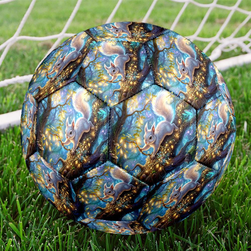 1pc Forest Squirrel Theme Soccer Ball Football, Size 5, Lightweight PVC, Durable Outdoor Training Soccer Ball, Gift M6147