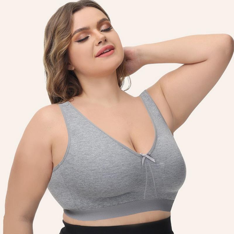 No Steel Ring Seamless Large Size Bra Full Cup Fat Girl Breathable 80B-120E Underwear