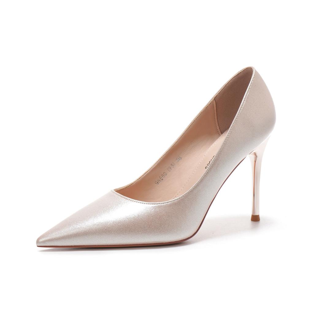 Q skórzana powierzchnia proste wysokie obcasy damskie do pracy codzienne wszechstronne szpilki pojedyncze buty damska elegancja zaawansowany profesjonalny lekki luksus