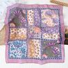 1116 Spring and Summer New Plant and Flower Printed Square Scarf Women's Versatile Temperament Decorative Scarf Multifunctional Small Silk Scarf