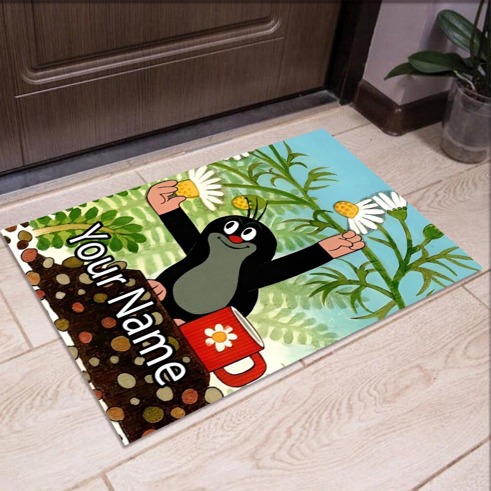 Custom Name Krtek Printed Carpet, Rug for Office Chair Living Room Bedroom Kitchen Room Decor Gifts.