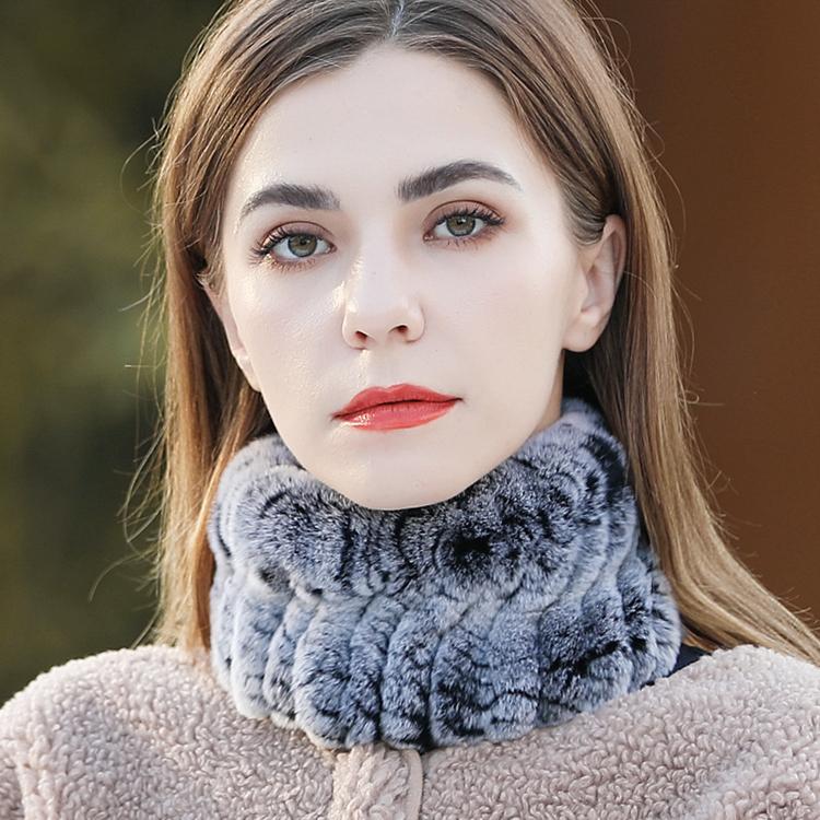 Bibs for Men and Women In Winter, Korean Version Thickened Neck Guard, Warmth, Handmade Otter Rabbit Fur Scarf, Hairband, Dual-purpose Neck Cover