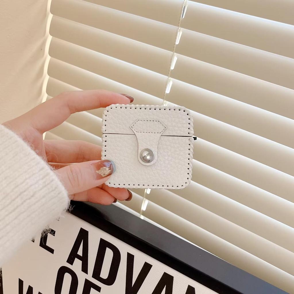 Luxury Lychee Pattern Leather Case for Apple AirPods 1/2/Pro2 Earphone Protective Bag Charging Box Cover for AirPod 3/4 Fundas