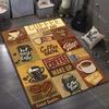 3D Vintage Kaffeekarte Druck Teppich Modernes Wohndekor Bereichsteppich Große Größe für Geschenke Wohnzimmer Schlafzimmer Bettseite Sofa Bodenmatte