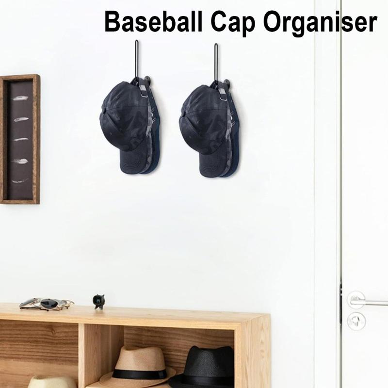 3pcs Wall Mounted Hat Storage Rack Carbon Steel Display Stand for Baseball Caps Convenient Hat Holder Caps Organizer