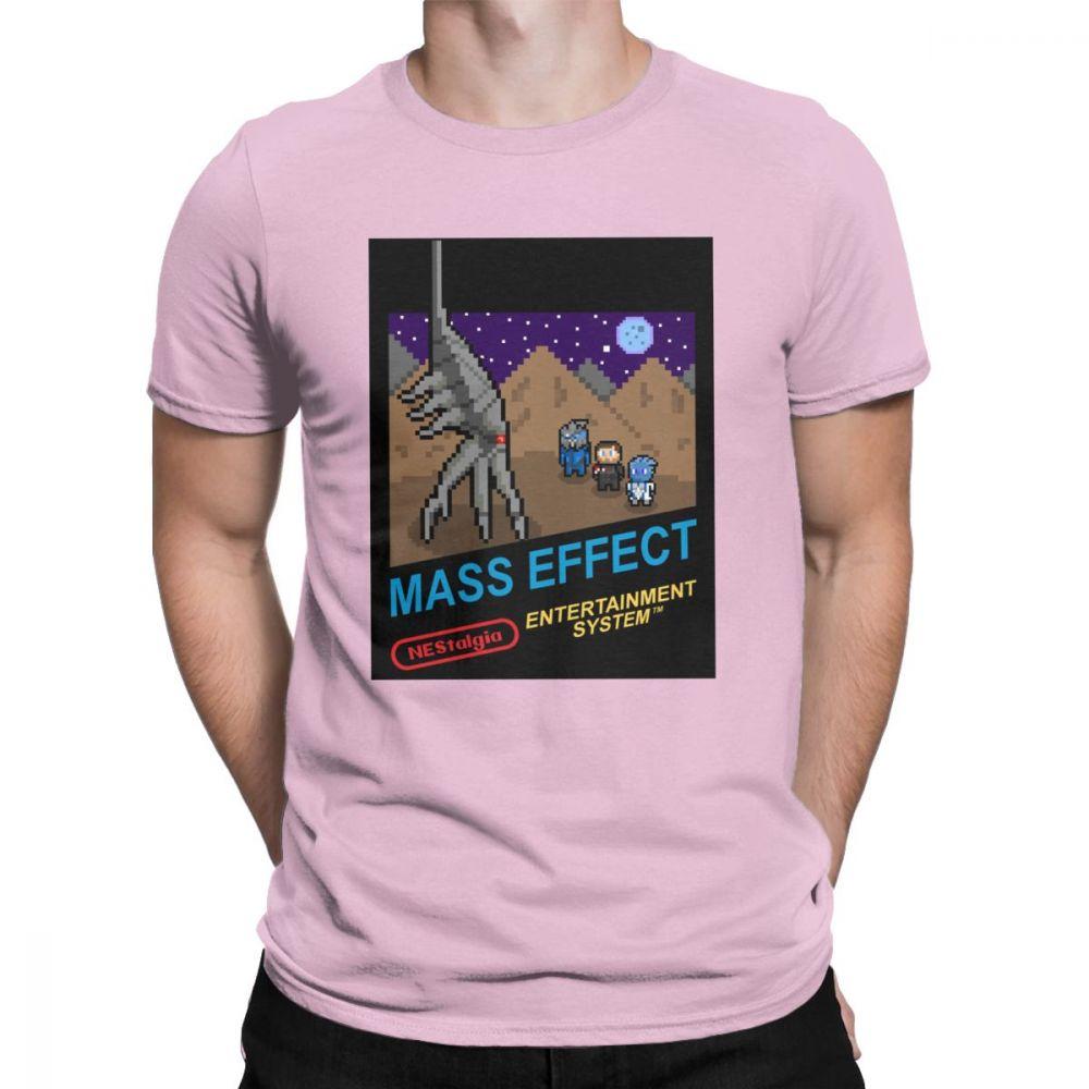 NEStalgia Mass Effect T Shirts  Men  Vintage  Tee Shirt Crew Neck  TShirts Printing Clothing New Arrival