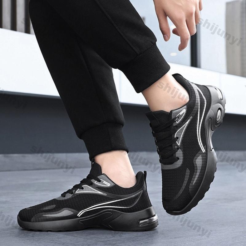 Fashion Men's Sneakers Autumn Breathable Non Slip Lace Up Outdoor Sports Shoes Lightweight Comfortable Soft Sole Fly Weave Casual Shoes