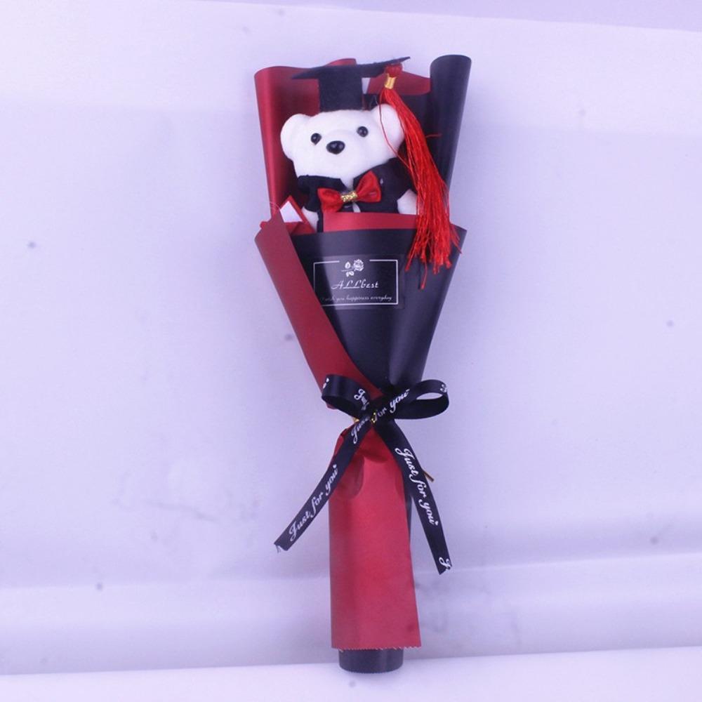 Plush Bear Bear Plush Bouquet Cartoon Doctoral Bear Toy Graduation Bear Bouquet  Birthday Party