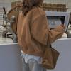Womens Long Sleeve Faux Suede Blazer Coat Solid Color Loose Fit 2025