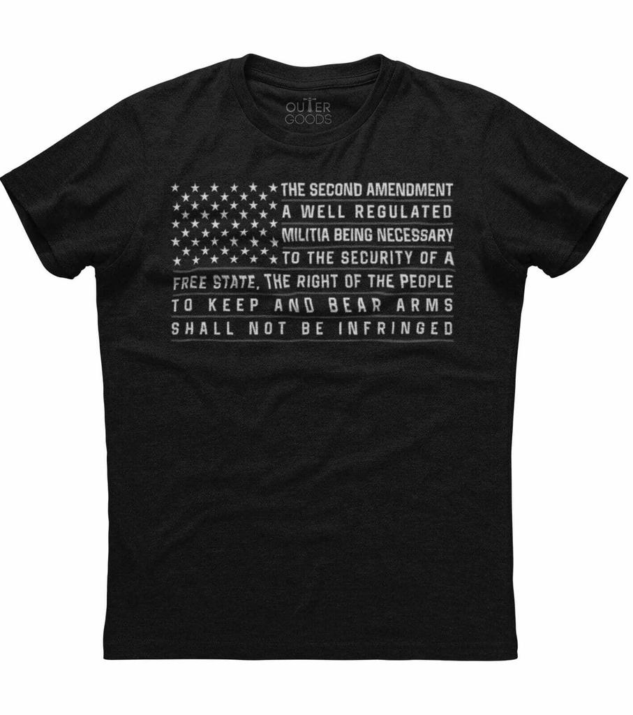 The Second Amendment A Well Regulated, Men's New Patriotic Black T-shirt