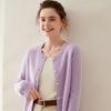 Women's Cashmere Knit Cardigan: Long Sleeve, Round Neck, Loose Fit, Single-Breasted, Thick & Warm Sweater
