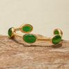 Yori Ovaal Groen Natuursteen Manchet Armband Bangle Goudkleurig Metaal Roestvrij Mode Pols Sieraden Bijoux Accessoires