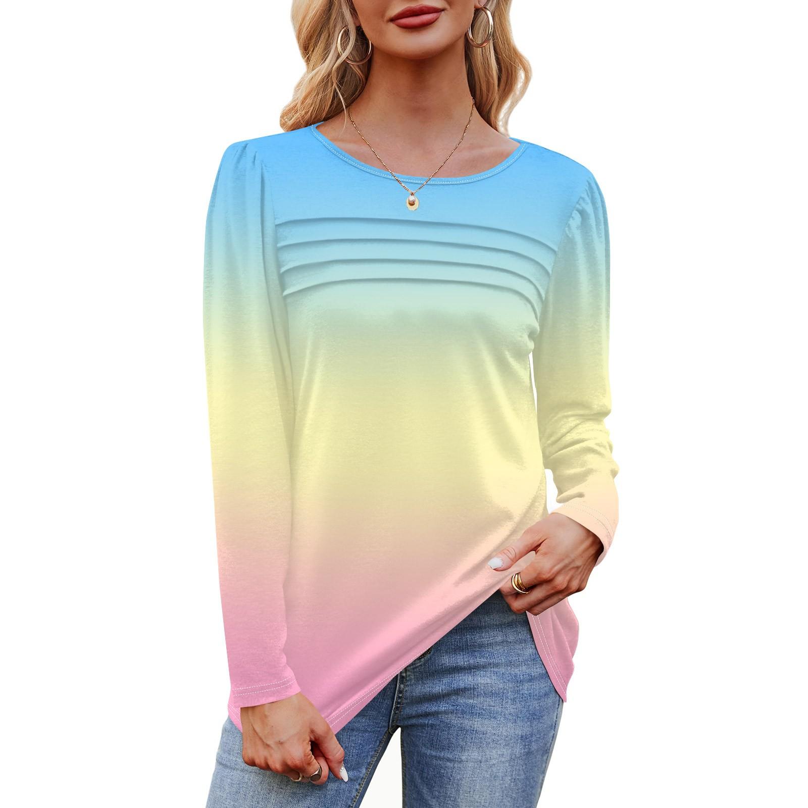 

Женский свободный повседневный топ с круглым вырезом и длинными рукавами, модный топ XXXL