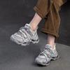 Johnature Breathable Mesh With Diamond Studded Fashionable Women's Sports lace-up Platform Shoes