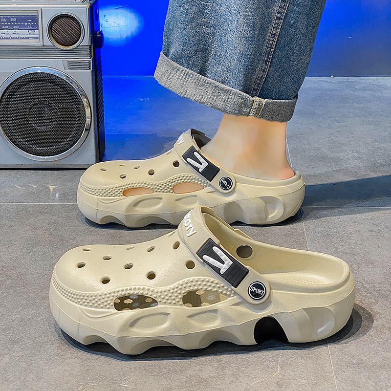 Fashion Hole Men's Summer Sandlas Shoes Outdoor Beach Slides Platform Male Slipper High Quality Fashion Fun Original Adult 2024 Style