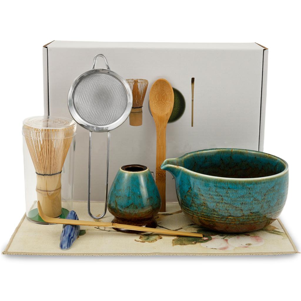 4/8 Pcs Japanese Matcha Bowl Whisk Set Ceramic Matcha Set Easy to Clean Tea Making Kit Tea Accessories for Beginner Matcha Lover