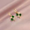Summer Green Flower Fashionable and Elegant Earrings Temperament Versatile Sweet Stud Earrings Atmospheric Fresh Earrings