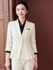 Elegant Collarless Women's Suit Set for Hotel Manager & Receptionist Spring/Autumn Workwear