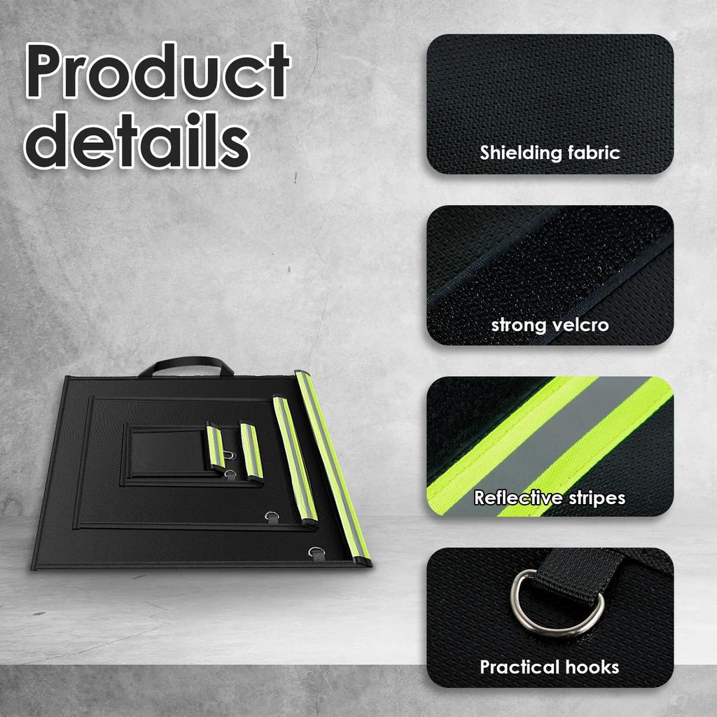 4Pcs Signal Blocker Faraday Bag RFID Faraday Pouch with Reflective Strip Anti-Tracking Signal Blocker Faraday Bag for Keys Phone