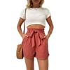 Comfortable Casual Fashion Women's Casual Pants High Waist Solid Color Red Shorts Summer Clothes Women 2026