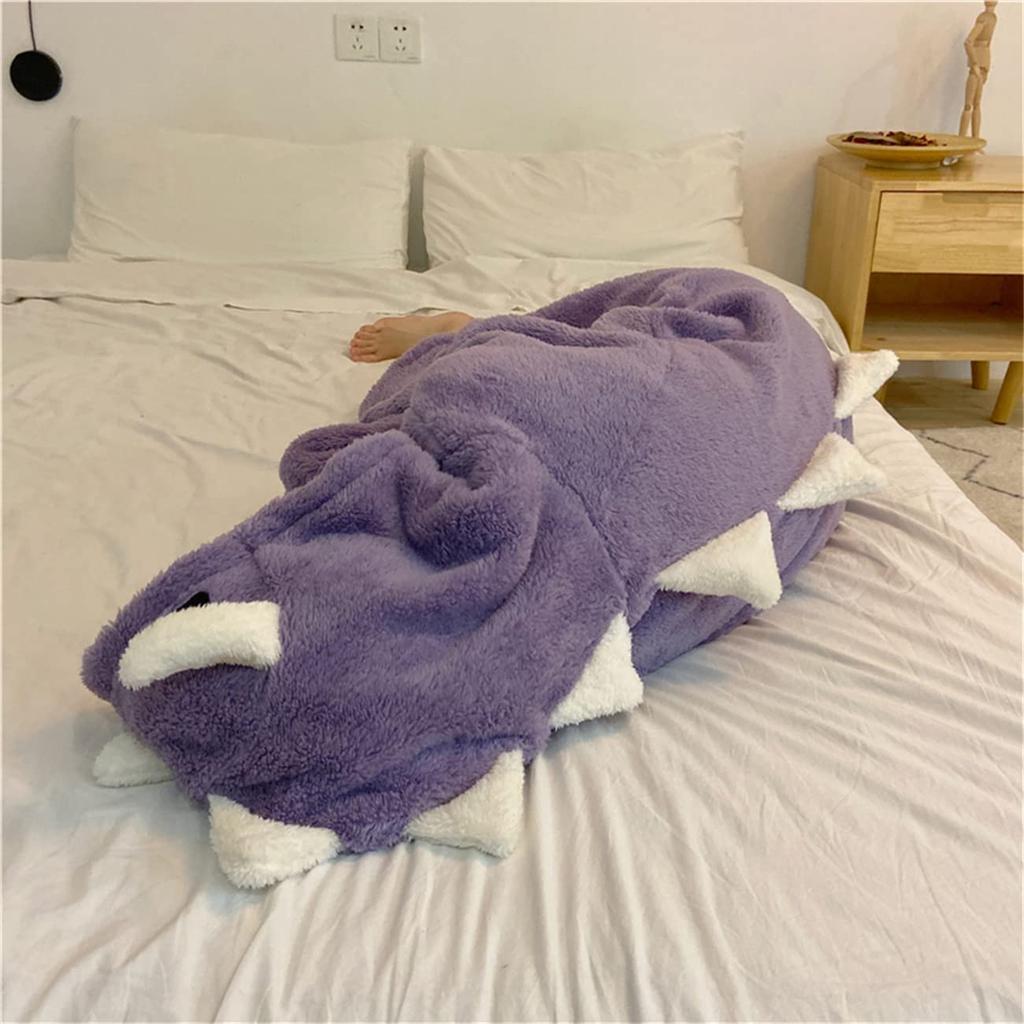 [newsight] Winter Pajamas, Dinosaur Romper Overalls, Kigurumi, Loungewear, Cold Weather Protection, Fluffy (Purple)