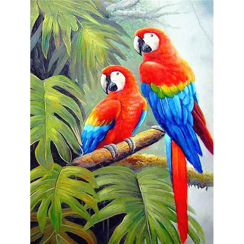 Full Square Diamond Painting Parrot Animals Bird Mosaic Diamond Embroidery Scenery Cross Stitch Home Decoration New Year Gift