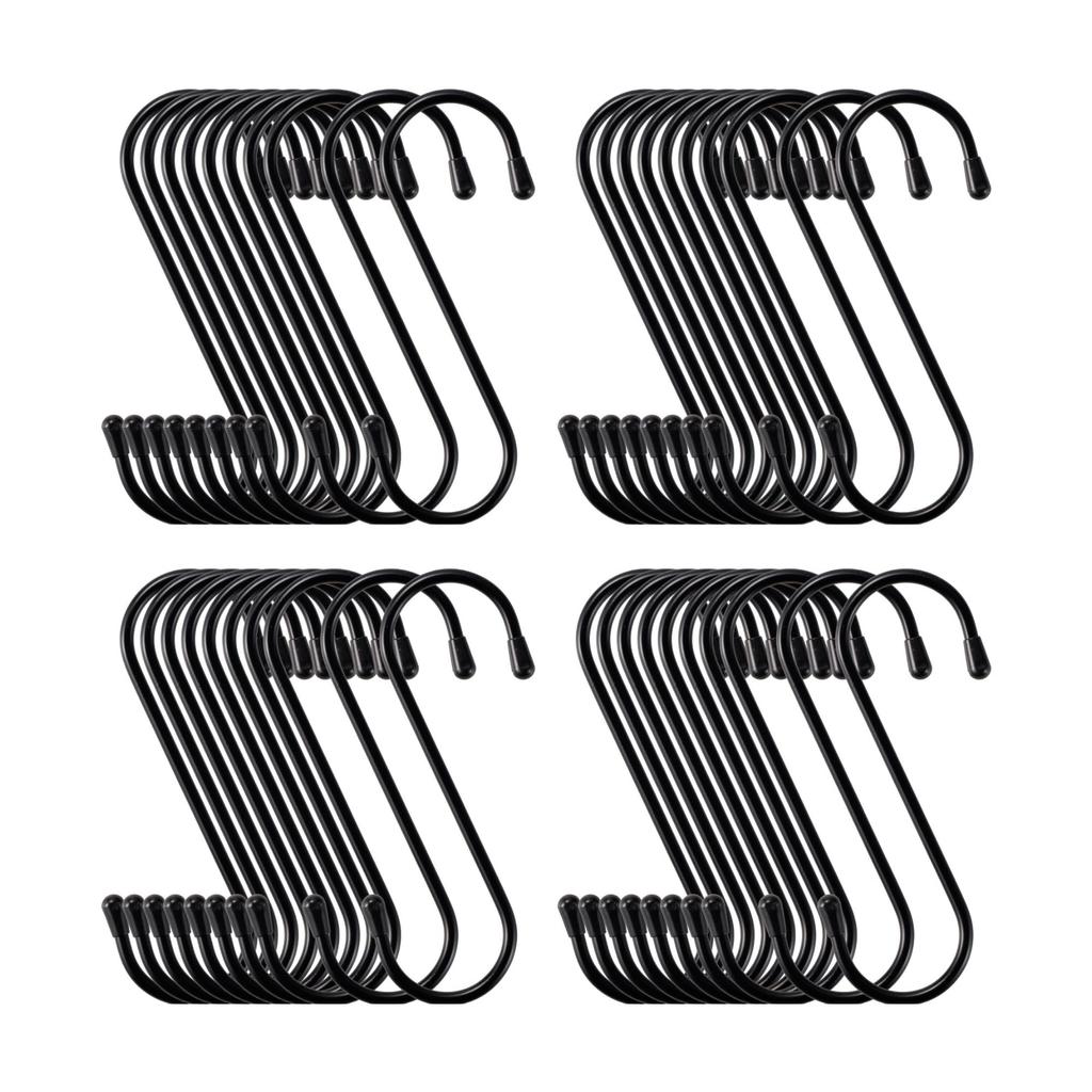 Takagi Pack of 40 Hooks X 20 for Small Load Capacity Made In S-Hooks, Medium, 150mm, Black, (2 Bags), Items, Hanging, Organizing, 12kg, Black, Japan.