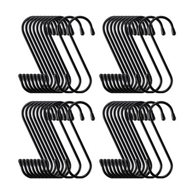 Pack of 40 Hooks X 20 for Small Load Capacity Made In S-Hooks, Medium, 150mm, Black, (2 Bags), Items, Hanging, Organizing, 12kg, Black, Japan.