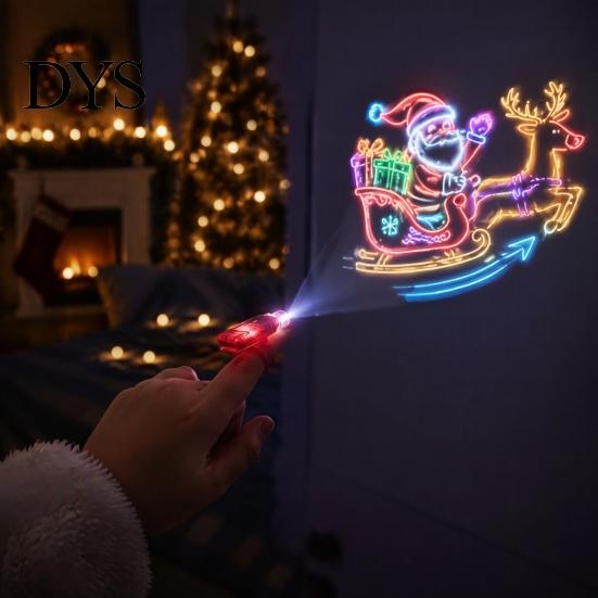 Christmas Holiday Accessories for Bedroom 36Pcs Projection Finger Lights, LED Ring Toys with Light-up Decorations Home Patterns, Party Favor