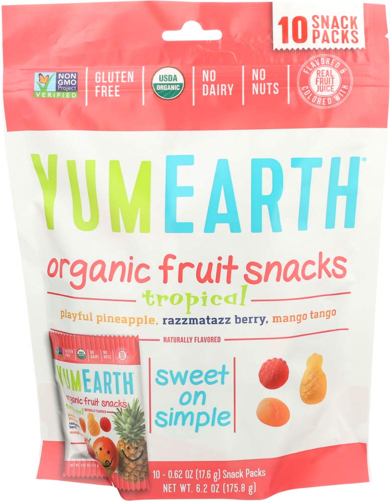 

Yum Earth Organic Fruit Tropical 10 Pack Прямые закуски, [Доставка за границу]