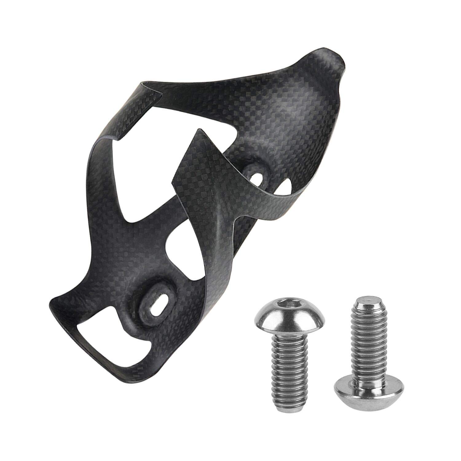 

Dingtai 3K Full Carbon Fiber Bicycle Bottle Cage Ultralight Road Mountain Bike Water Bottle Bracket 2 Titanium Bolts A Matte + (Style Black)
