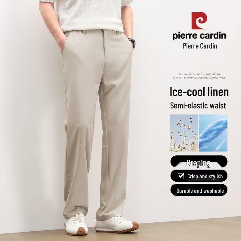 Pierre Cardin Men s Linen Blend Straight-Leg Summer Pants 2XL