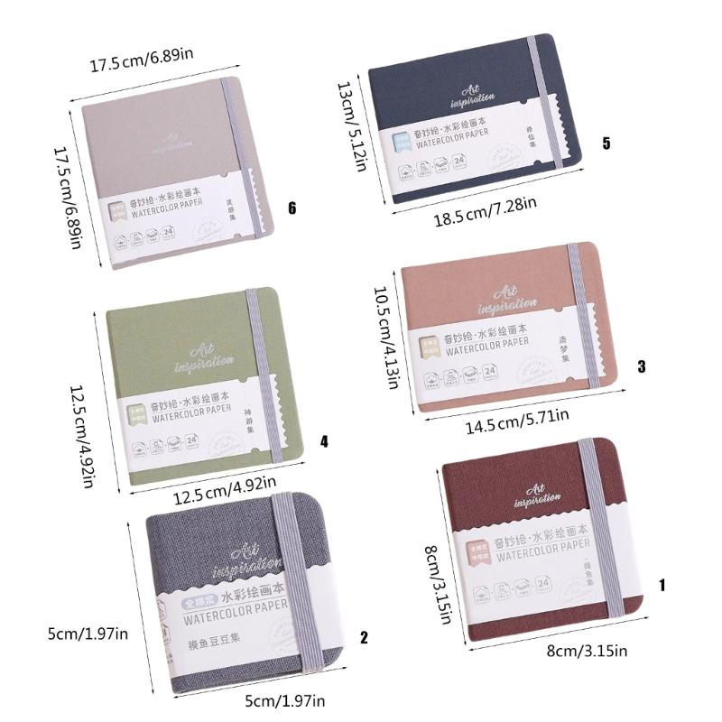 Hardcover Watercolor Paper Pad 24 Sheets Cotton Paper Watercolor Sketchbook Pocket Sketchpad for Artists Student Drawing