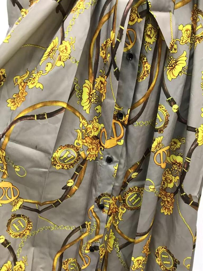 2025 Elegantes langes Robenkleid mit französischem Retro-Print für Frühling und Herbst - Neue modische muslimische Damenbekleidung