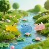 24Pcs Luminous Ornament, Mini Crocodile Shape Soft Jelly Texture Resin Figure, DIY Accessories Night Glow Toy, Random Color
