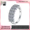 Elegant Vintage Cuban Moissanite Ring: S925 Sterling Silver
