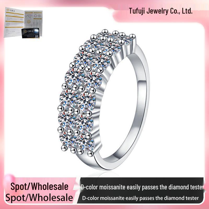 Elegant Vintage Cuban Moissanite Ring: S925 Sterling Silver