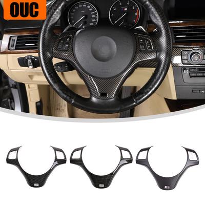 Car Steering Wheel Decoration Cover Trim Frame Sticker For BMW 1 3 Series E82 E84 E87 E90 E92 E93 2004-2012 Interior Accessories