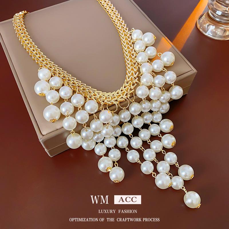 Exquisite French Pearl Tassel Necklace: Elegant Design & High-End Appeal for Women