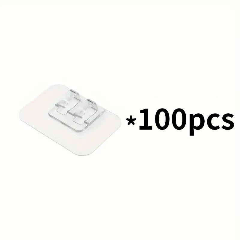 100pcs Waterproof, Heavy-duty Hooks Made of Transparent Plastic, For Use in Outdoor Light Strings; Heavy-duty Cable Clips