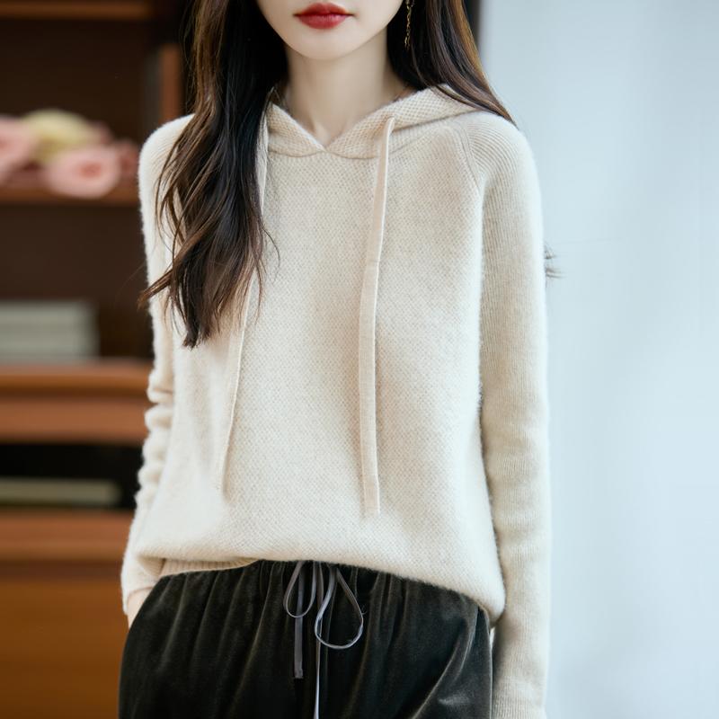 Women's cashmere sweater Qinghe cashmere 30% cashmere 70% wool autumn and winter pullover warm and fashionable