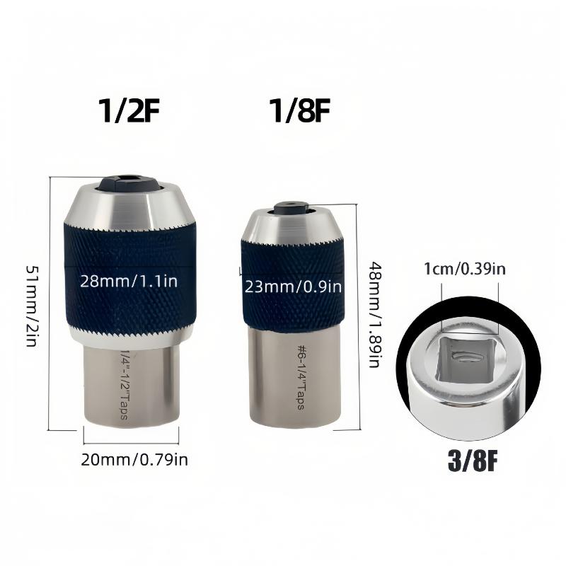1Pcs Tap Socket 1/2 1/8 Square Tap Sockets Adapter M3-M12 Adjustable Ratchet Wrench Power Tool For Reamers Screw Extractors