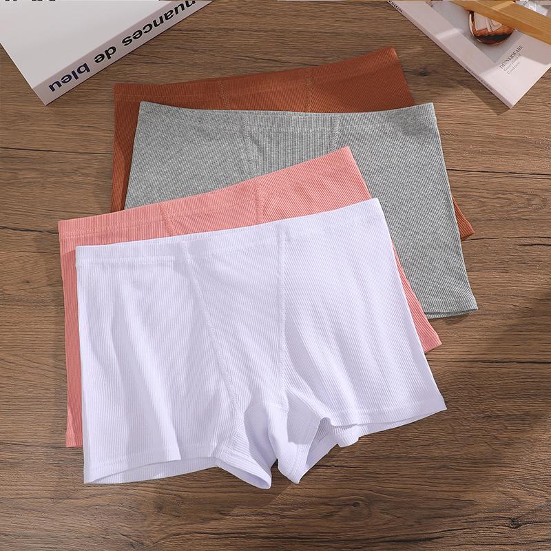 4Pcs Women's Panties Cotton Seamless Sports Boxers Underwear Female Solid Color Briefs Cozy Lingerie Intimate Underpants S-XXL