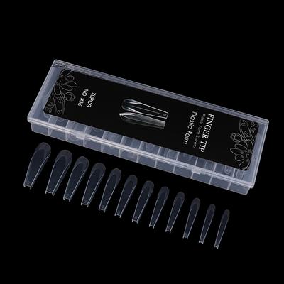 70 Pcs Curved Nail Dual Forms Acrylic Reusable Full Cover Mold for Extension Suitable for Po-ly Nail Gel