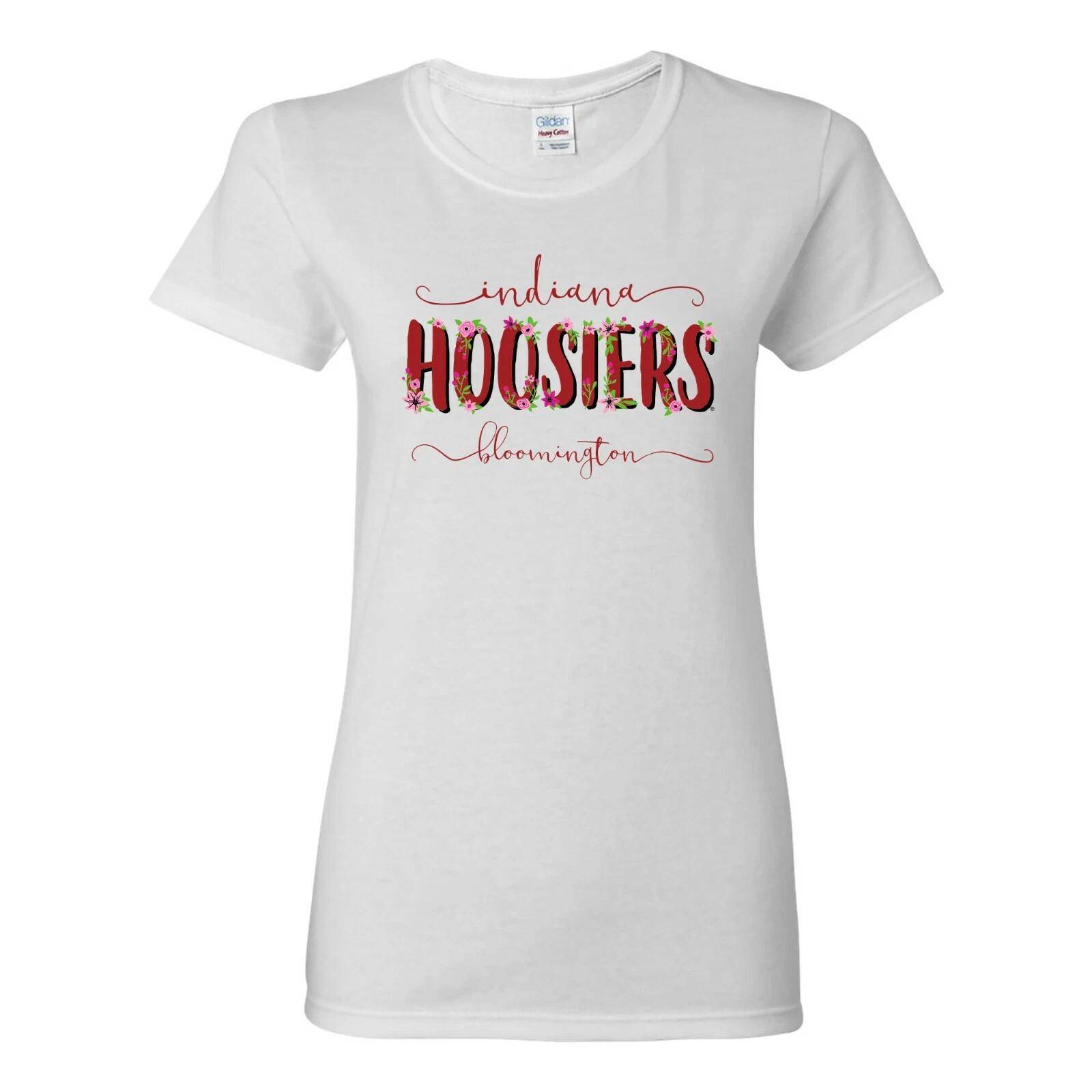 Indiana Hoosiers Womens Floral T Shirt - White XL