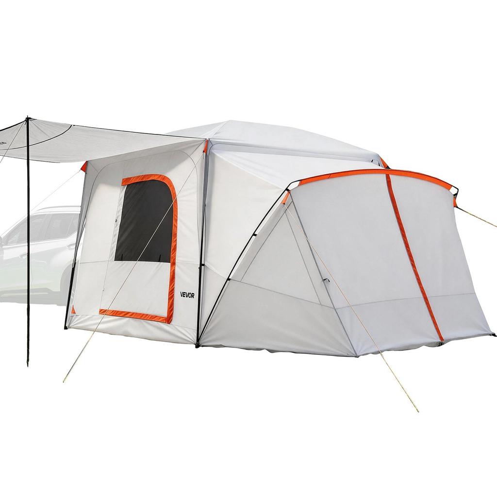 SUV Camping Tent for 5-9 Person, 3.96 x 3.05m 3-Season SUV Tailgate Tent with Ventilated Windows, PU2000mm Waterproof Dual-Use Car Rear Hatch Tents