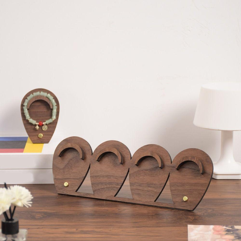 Hand Bangle Bracelet Tray Wood Jewelry Holder Durable Necklace Display Stand  Gift